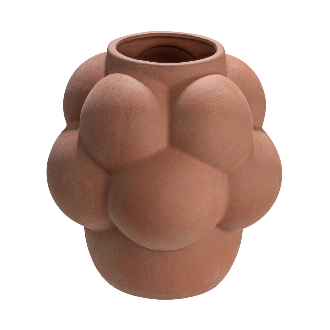 Hello Honey® 8" Terra Cotta Raised Dots Ceramic Vase